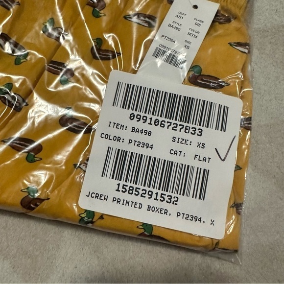 J crew printed boxer shorts yellow ducks - Picture 2 of 2
